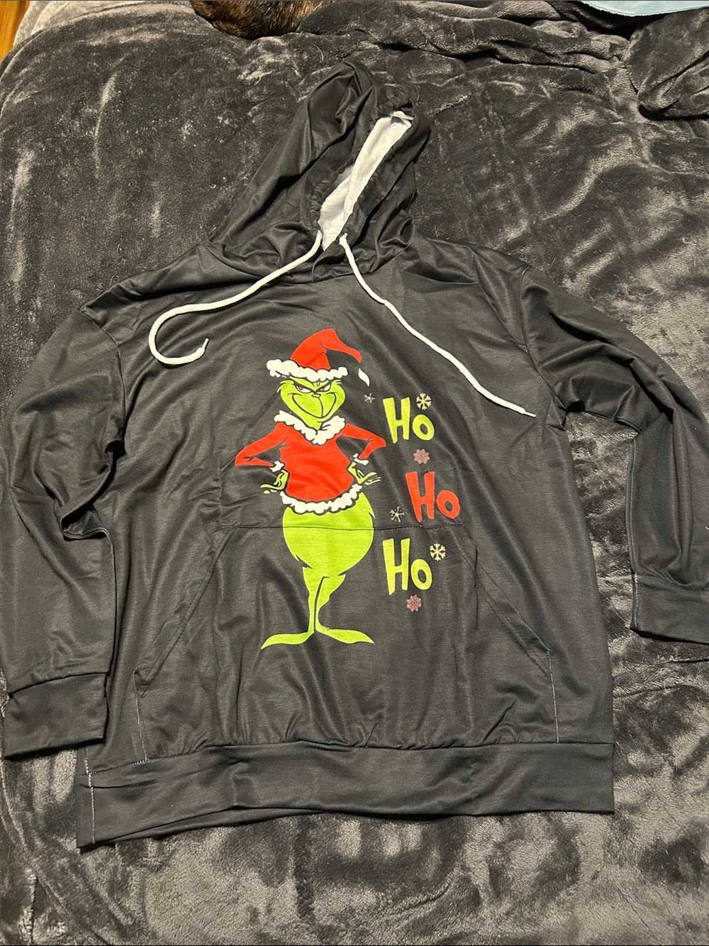 Black Grinch Holiday Hoodie small